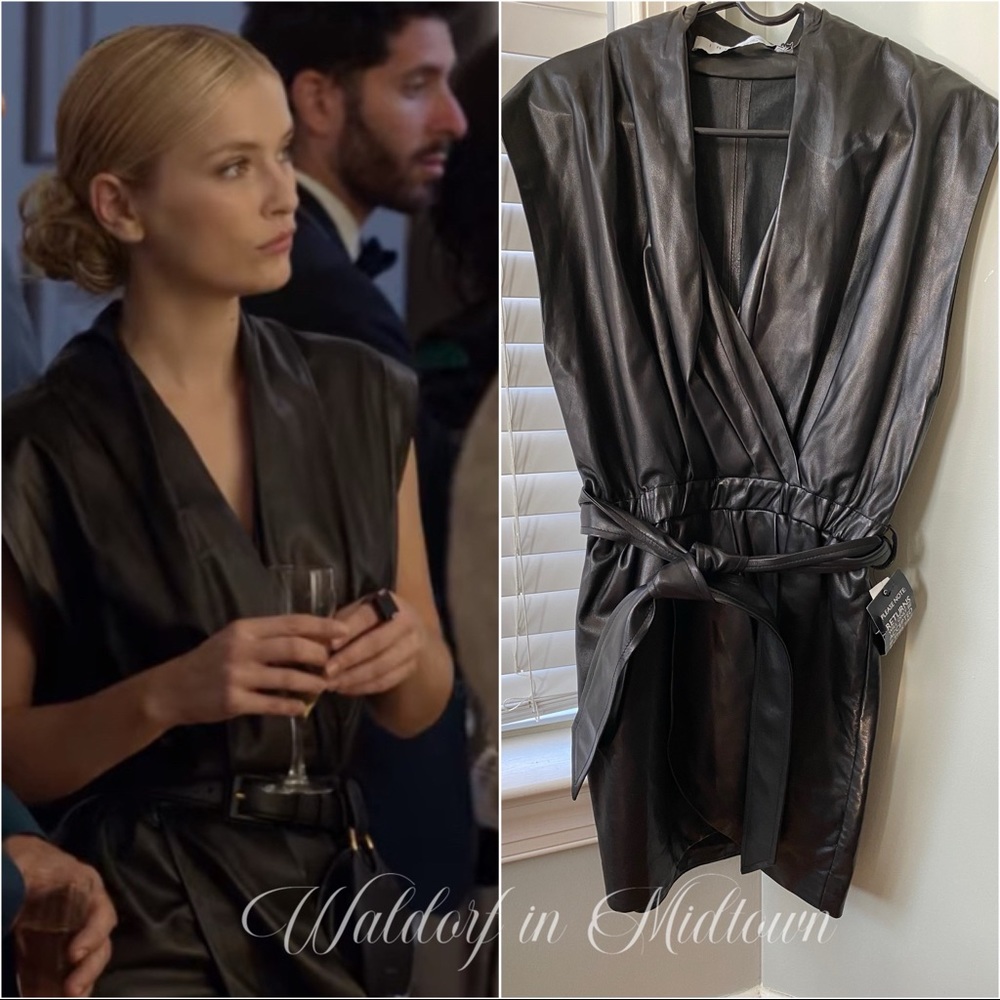 ASO CAMILLE EMILY in PARIS leather dress - FR34/XSMALL